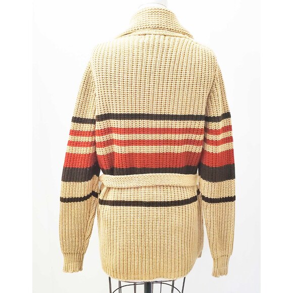 Vintage 70s Broadway Men's Big Lebowski Dude Style Knit Cardigan Shawl Collar L - Picture 5 of 7
